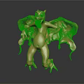 Golden Dragon Sculpture with Intricate Wings Claws and Mythical Design on Dark Reflective Surface