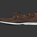 Stylish Brown Leather Boat Shoes With White Sole And Red Interior
