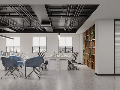 modern public office area office 3d model