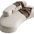 Multi-person sofa cream wind 3d model