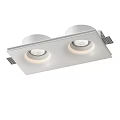 Stylish Rectangular Ceiling Light With Dual LED Lamps And White Finish Design 3d model