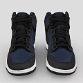 High Top Navy Blue And Black Nike Sneakers With White Sole Design