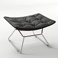 Modern Gray Accent Chair With Diamond Tufted Design Plush Cushion Brown Armrests And Metal Frame