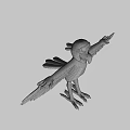 Cartoon Parrot Character With Blue Yellow Wings Wearing Hat And Glasses Spread Arms