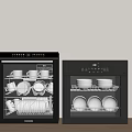 Black Kitchen Sterilizers With Cups Plates And Tableware Sterilizing Function 3d model