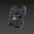 Mythical Dragon Head Designed Notebook With Metallic Spikes And Leather Cover