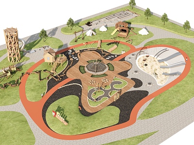 Modern Park Landscape Park Children's Playground Activity Square Children's Park Children's Playground 3d model