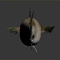 Fresh Silver And Brown Fish Isolated On Gray Background With Reflection