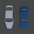 White and Blue Luxury Coupe Cars with Sleek Design and Modern Exterior
