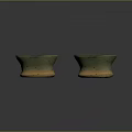 Set Of Two Handcrafted Green Ceramic Bowls With Yellow Base For Home Decor