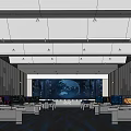 modern monitoring room command and control center 3d model