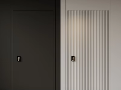 Modern Security Doors With Smooth And Ribbed Textures And Locks 3d model