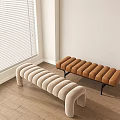 Modern Bed End Stool Soft Bed Shoe Changing Stool Sofa Stool 3d model