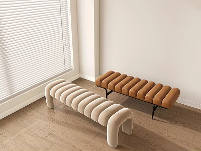 Modern Bed End Stool Soft Bed Shoe Changing Stool Sofa Stool 3d model