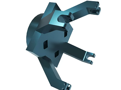 Metal Mechanical Industrial Component With Multiple Arms And Machined Holes 3d model