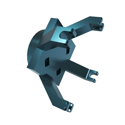Metal Mechanical Industrial Component With Multiple Arms And Machined Holes 3d model