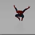 Spider-Man Dynamic Crouching Stance With Red And Blue Suit And Outstretched Arms