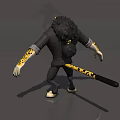 Anthropomorphic Tiger Character in Black Suit with White Tie and Clawed Paws Game Movie Design