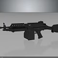 Military Style Modern Tactical Black Rifle With Scope Magazine Barrel And Grip Design