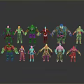 Diverse 3D Character And Creature Models With Unique Designs And Poses
