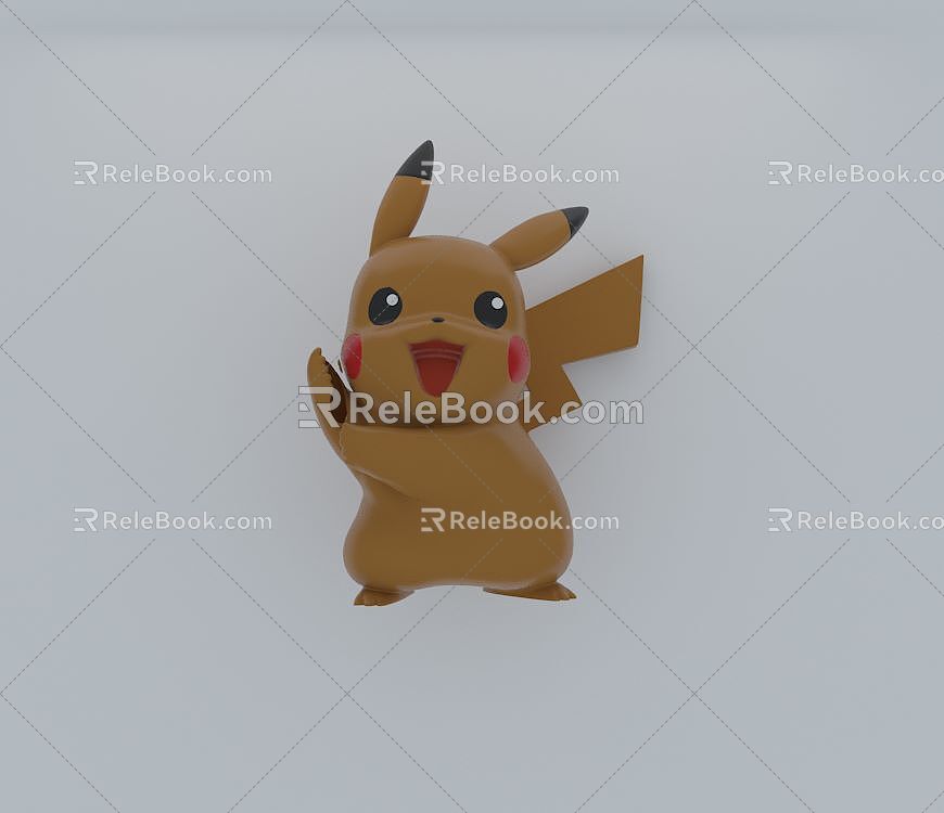 Ornaments Pikachu Toys Cute Bedside Ornaments Children's Fresh Plush Toys 3d model