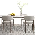 Modern Dining Table and Chair Combination Dining Table and Chair 3d model