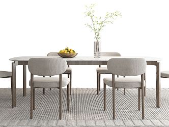 Modern Dining Table and Chair Combination Dining Table and Chair 3d model