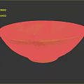 Artisanal Handcrafted Ceramic Bowl With Beige Brown Glaze Red Spiral Patterns And Smooth Rim