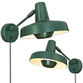 Green Adjustable Arm Wall Lamps With Modern Design And Illuminated Round Shade