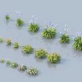 Various Colorful Flowers and Green Plants Including Purple Blooms Orange Flowers and Lush Green Foliage