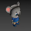 Adorable Gray Koala Game Movie Character with Pink Ears Blue Eyes Blue T-shirt Brown Shorts