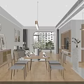 Bright Modern Open Concept Living And Dining Room With Wood Tone Decor And Connected Kitchen