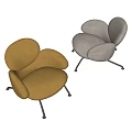 Modern Accent Chairs With Curved Backrest Armrests And Metal Legs In Yellow Light Gray