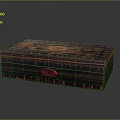 Elegant Decorative Storage Box With Dark Blue Red Patterns And Metal Lock For Household Use