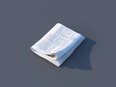 Folded Newspaper With Text Content And Paper Pages For Daily Use 3d model