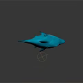 Blue Shark Toy With Open Mouth Sharp Teeth And Shiny Surface On Dark Background 3d model