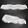 Elegant Modern White Feather Chandelier With Hanging Design For Interior Decor