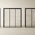 Modern Glass Sliding Doors with Black Frames for Interior Design Ideas 3d model