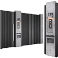 modern gate courtyard gate 3d model