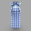 Stylish Blue And White Plaid Skirt With White Cami Top And Belt Detail