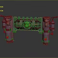 Rustic Wooden And Stone Decorative Archway With Vintage Mechanical Details And Pillars