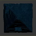 Blue Pyramid With Glowing Brick Structure And Futuristic Geometric Design