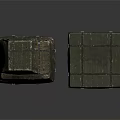 Military Style Cargo Boxes Wrapped In Green Fabric And Strapped With Ropes
