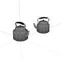 Two Traditional Silver Kettles With Black Handles And Textured Surface For Daily Use