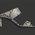 Colorful Snake Print Open Toe Stiletto Heeled Sandals With Stylish Design