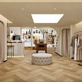 Modern Clothing Store Interior With Clothing Racks Stylish Clothes And Wooden Floor