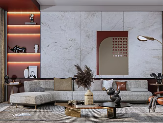 Modern sofa coffee table combination 3d model