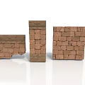 Building Brick Structures In Different Shapes With Brown Textured Stone Walls