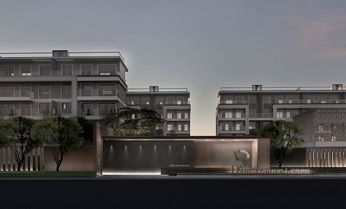 demonstration area of modern residential area 3d model