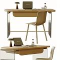 Minimalist Wooden Table And Chair Set With Modern Design And Sleek Legs For Office Space